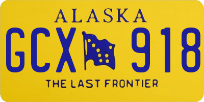 AK license plate GCX918