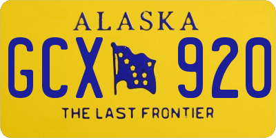 AK license plate GCX920