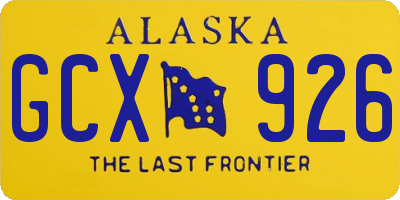AK license plate GCX926