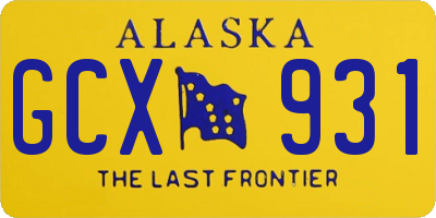 AK license plate GCX931