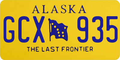 AK license plate GCX935