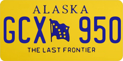 AK license plate GCX950