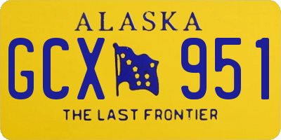 AK license plate GCX951