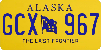 AK license plate GCX967