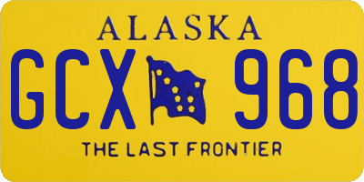 AK license plate GCX968