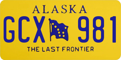 AK license plate GCX981