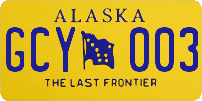 AK license plate GCY003