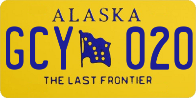 AK license plate GCY020