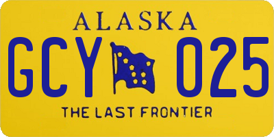 AK license plate GCY025