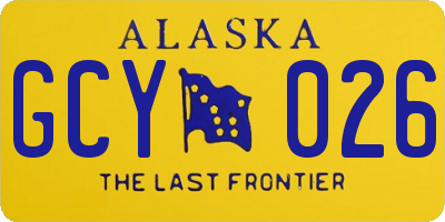 AK license plate GCY026