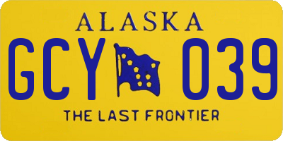 AK license plate GCY039