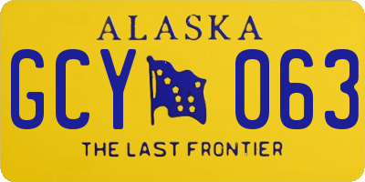 AK license plate GCY063