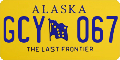 AK license plate GCY067