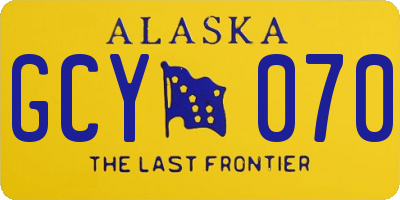 AK license plate GCY070