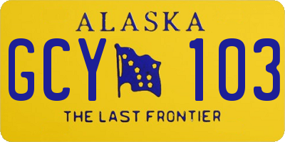 AK license plate GCY103