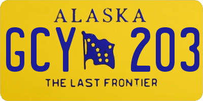 AK license plate GCY203