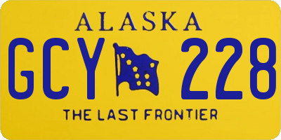 AK license plate GCY228