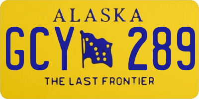 AK license plate GCY289