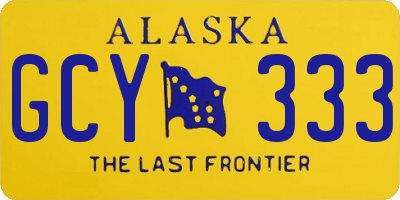 AK license plate GCY333