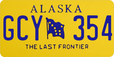 AK license plate GCY354