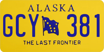 AK license plate GCY381