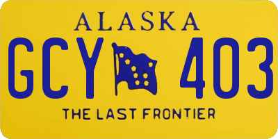AK license plate GCY403