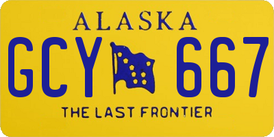 AK license plate GCY667