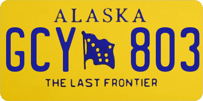 AK license plate GCY803