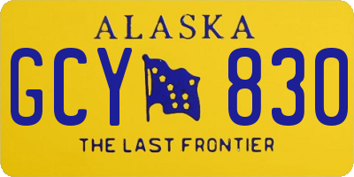 AK license plate GCY830