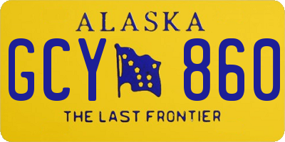 AK license plate GCY860