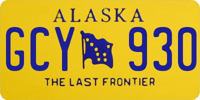AK license plate GCY930