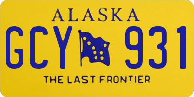 AK license plate GCY931