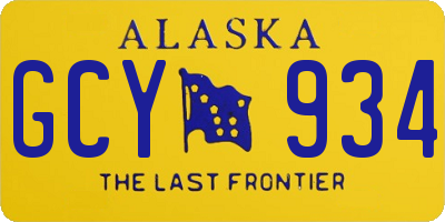 AK license plate GCY934