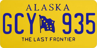 AK license plate GCY935