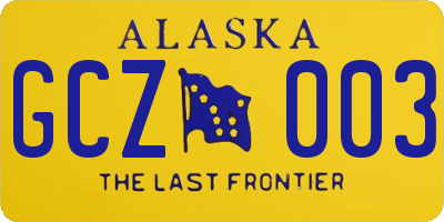 AK license plate GCZ003