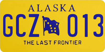 AK license plate GCZ013