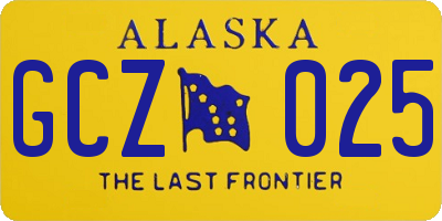 AK license plate GCZ025