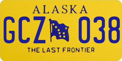 AK license plate GCZ038