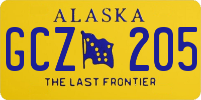 AK license plate GCZ205