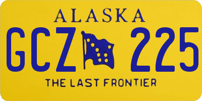 AK license plate GCZ225