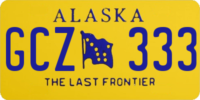 AK license plate GCZ333