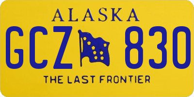 AK license plate GCZ830