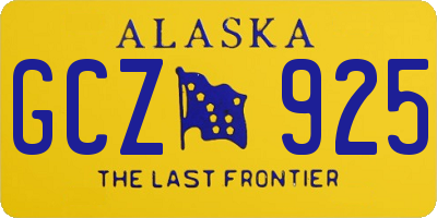 AK license plate GCZ925