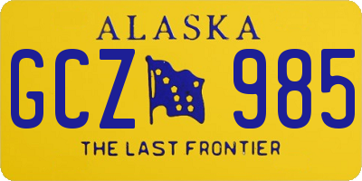 AK license plate GCZ985