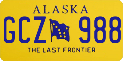 AK license plate GCZ988