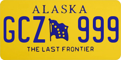 AK license plate GCZ999
