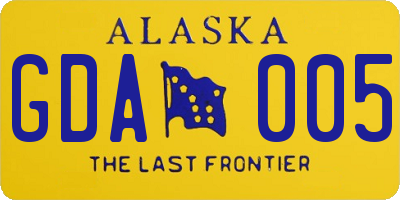 AK license plate GDA005