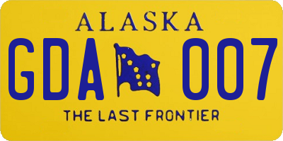 AK license plate GDA007