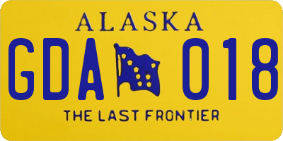 AK license plate GDA018