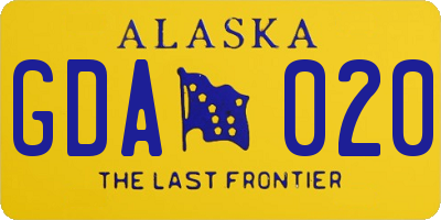 AK license plate GDA020